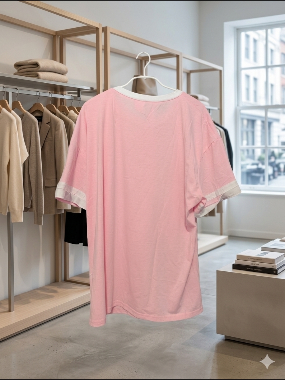 WIHOLL Light Pink Color Block Short Sleeve Tee - Size XL (EUC) - Picture 8 of 10